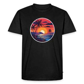 Tropical paradise - Men's Premium Organic T-Shirt - black - Front - Nico (187cm)