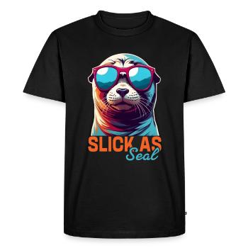 Slick As Seal Cool Seal - T-shirt Premium bio Homme - noir - Devant - Nico (187cm)