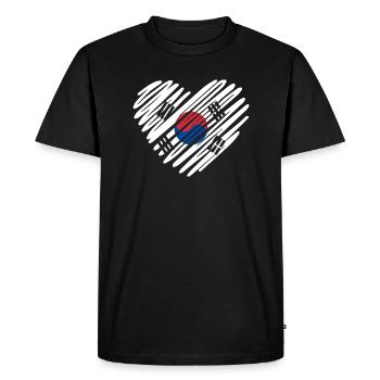 Drapeau coréen en forme de cœur - Montrez votre amour pour la Corée du Sud - T-shirt Premium bio Homme - noir - Devant - Nico (187cm)
