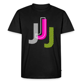 J Lettre - T-shirt Premium bio Homme - noir - Devant - Nico (187cm)