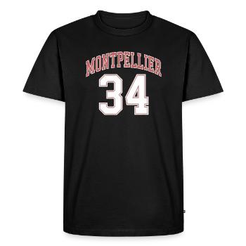Montpellier 34 - T-shirt Premium bio Homme - noir - Devant - Nico (187cm)