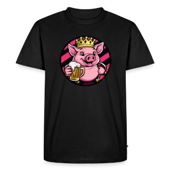 Bière de porc - T-shirt Premium bio Homme - noir - Devant - Nico (187cm)