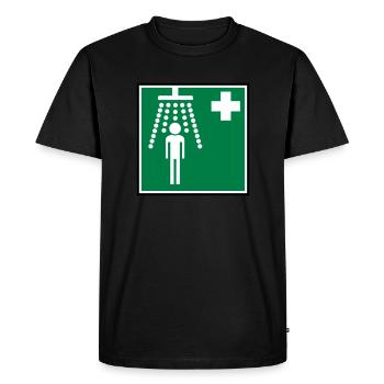 Clean Hospital Shower - Men's Premium Organic T-Shirt - black - Front - Nico (187cm)