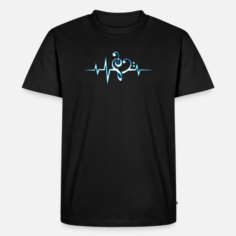 Music, pulse, notes, Trance, Techno, Electro, Goa - Men's Premium Organic T-Shirt - black