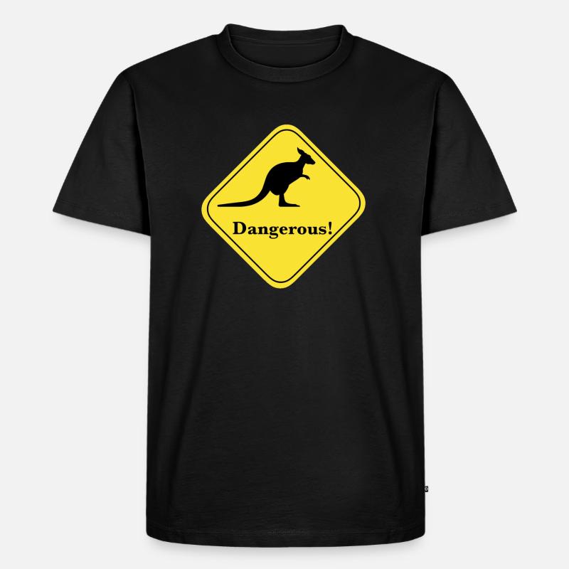 Dangerous Känguru - Männer Premium Bio T-Shirt - Schwarz