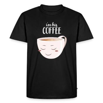 I'm His Coffee | I'm Her Donut (Part 2) - T-shirt Premium bio Homme - noir - Devant - Nico (187cm)