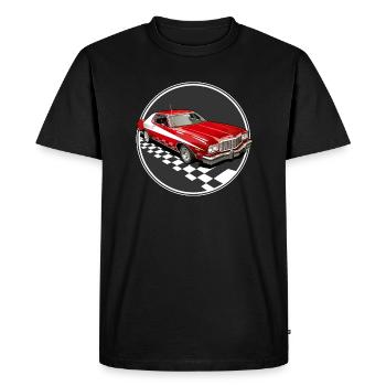 Voiture rouge - T-shirt Premium bio Homme - noir - Devant - Nico (187cm)