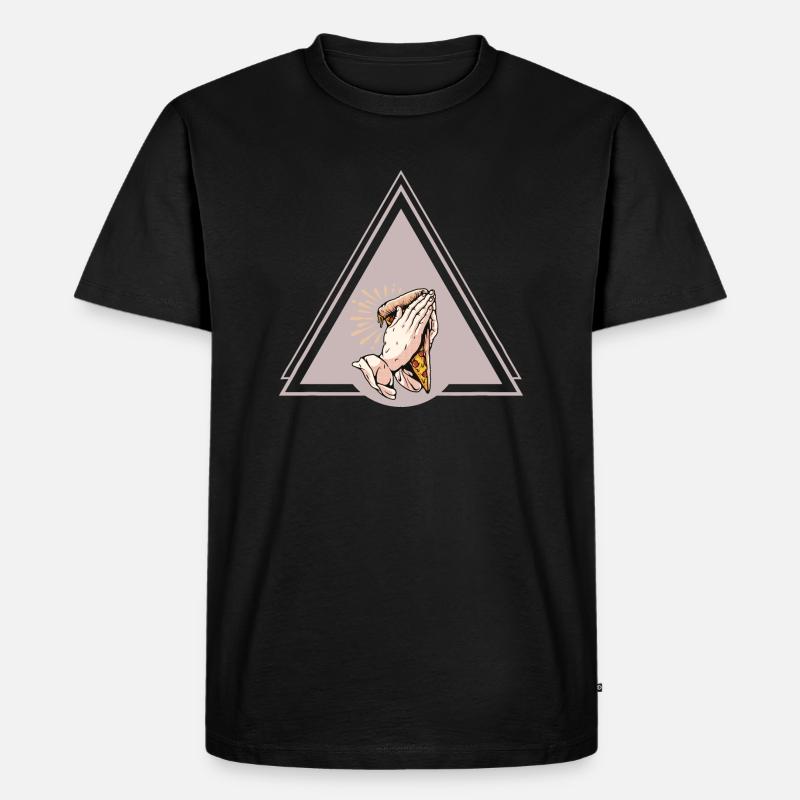 Pray for Pizza - Männer Premium Bio T-Shirt - Schwarz