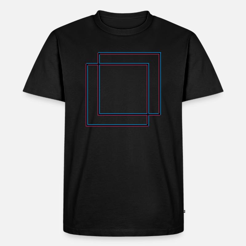 2 Quadrate Viereck - Männer Premium Bio T-Shirt - Schwarz