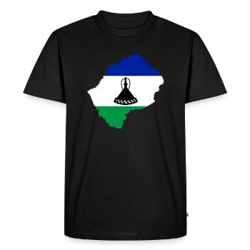 Lesotho flag - Men's Premium Organic T-Shirt - black - Front - Nico (187cm)