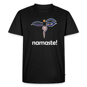 namasté - T-shirt Premium bio Homme - noir - Devant - Nico (187cm)