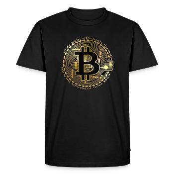 Bitcoin - T-shirt Premium bio Homme - noir - Devant - Nico (187cm)