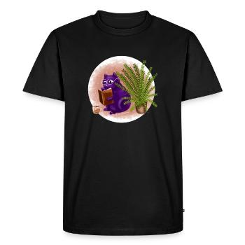 Livres Cat - T-shirt Premium bio Homme - noir - Devant - Nico (187cm)