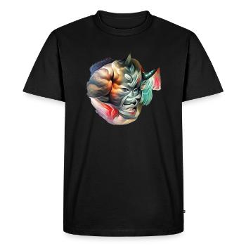 Oni Japanese Monster - Men's Premium Organic T-Shirt - black - Front - Nico (187cm)