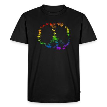 Peace Drawing Freedom Rainbow Colors 2 - T-shirt Premium bio Homme - noir - Devant - Nico (187cm)