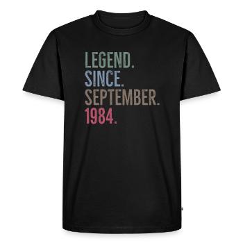 Légende depuis septembre 1984 - T-shirt Premium bio Homme - noir - Devant - Nico (187cm)