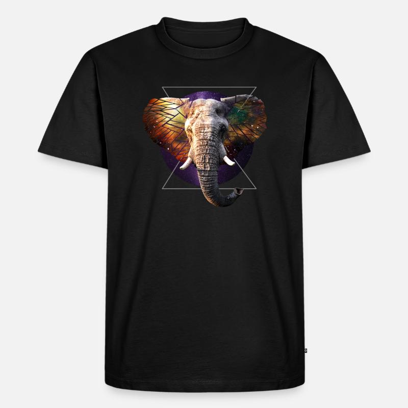 Éléphant de l’espace - T-shirt Premium bio Homme - noir