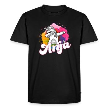 ANJA - Beau nom avec licorne dabbing - T-shirt Premium bio Homme - noir - Devant - Nico (187cm)