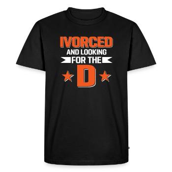 Ivorced And Looking For The D Divorcee Divorce - Men's Premium Organic T-Shirt - black - Front - Nico (187cm)