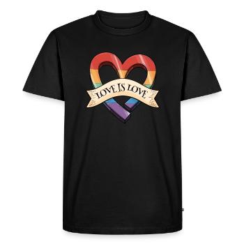 Love is love - Men's Premium Organic T-Shirt - black - Front - Nico (187cm)