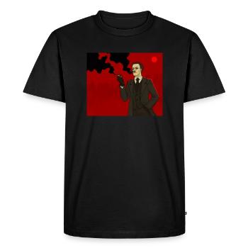 Illustration de l’agent pour fumer - T-shirt Premium bio Homme - noir - Devant - Nico (187cm)