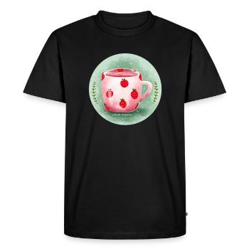 Lait de fraise - T-shirt Premium bio Homme - noir - Devant - Nico (187cm)