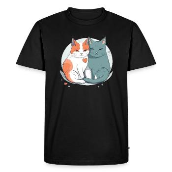 Amour du chat - T-shirt Premium bio Homme - noir - Devant - Nico (187cm)