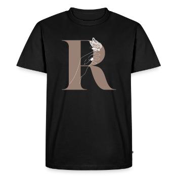 Letter R Magic butterfly - Men's Premium Organic T-Shirt - black - Front - Nico (187cm)