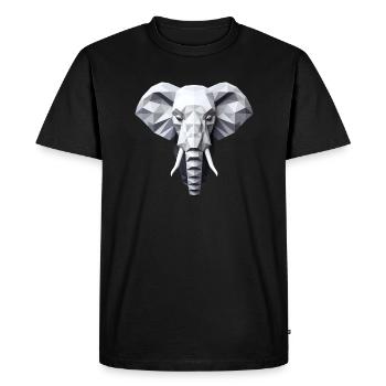 Elephant in geometry: matt Highlight - Men's Premium Organic T-Shirt - black - Front - Nico (187cm)