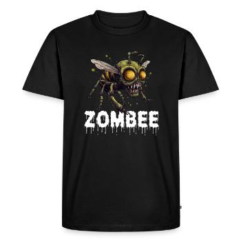 Zombee Halloween Horror Monster Zombie Bee Flower - Men's Premium Organic T-Shirt - black - Front - Nico (187cm)