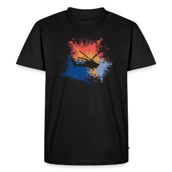 Hélicoptère Rétro Hélicoptère - T-shirt Premium bio Homme - noir - Devant - Nico (187cm)