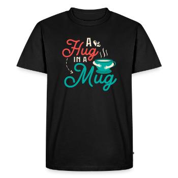 A hug in a mug Tea Bag Tea Drinker - Men's Premium Organic T-Shirt - black - Front - Nico (187cm)