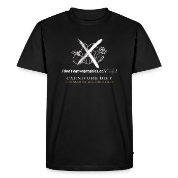 I don't eat vegetables, only beef! - Men's Premium Organic T-Shirt - black - Front - Nico (187cm)