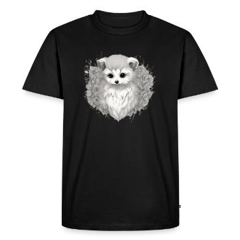 Renard blanc - T-shirt Premium bio Homme - noir - Devant - Nico (187cm)