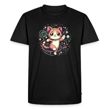 Chat danse - T-shirt Premium bio Homme - noir - Devant - Nico (187cm)