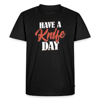 Have A Knife Day Knife Collector Hobby - Men's Premium Organic T-Shirt - black - Front - Nico (187cm)