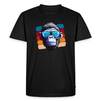 Cool Monkey - Men's Premium Organic T-Shirt - black - Front - Nico (187cm)