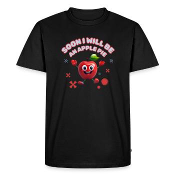 Tarte aux pommes américaine, une cuisine délicieuse - T-shirt Premium bio Homme - noir - Devant - Nico (187cm)