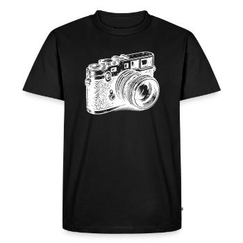 Appareil photo vintage dessiné - T-shirt Premium bio Homme - noir - Devant - Nico (187cm)