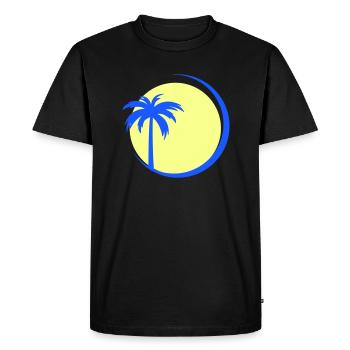 palm tree - Men's Premium Organic T-Shirt - black - Front - Nico (187cm)
