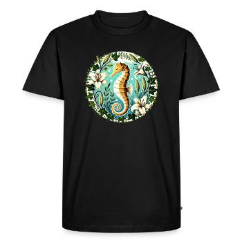 Seahorse - Men's Premium Organic T-Shirt - black - Front - Nico (187cm)