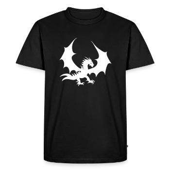 Dragon blanc froid - T-shirt Premium bio Homme - noir - Devant - Nico (187cm)