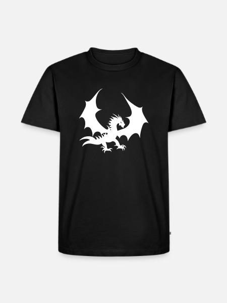 Cool White Dragon - Men's Premium Organic T-Shirt - black