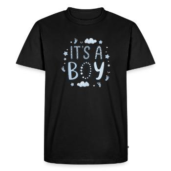 Naissance Garçon - Design Adorable - T-shirt Premium bio Homme - noir - Devant - Nico (187cm)