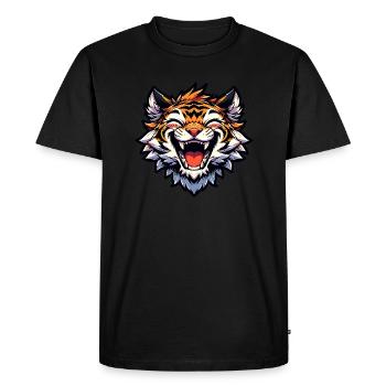Bébé tigre rieur - T-shirt Premium bio Homme - noir - Devant - Nico (187cm)