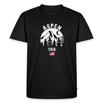 Aspen Snowmass Colorado Station de ski Montagnes - T-shirt Premium bio Homme - noir - Devant - Nico (187cm)