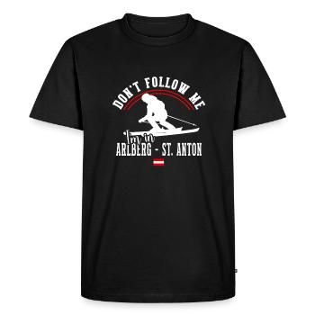 St. Anton Arlberg Ski Resort Austrian Alps - Men's Premium Organic T-Shirt - black - Front - Nico (187cm)
