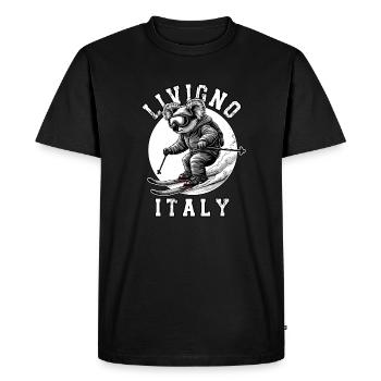 Station de ski de Livigno, Alpes italiennes, Souvenir Ski - T-shirt Premium bio Homme - noir - Devant - Nico (187cm)