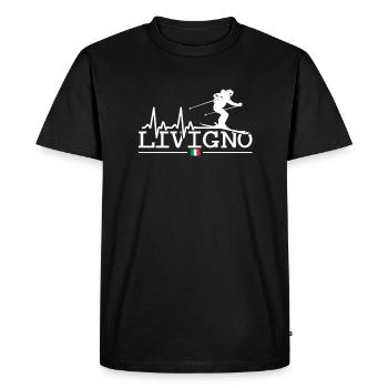 Station de ski de Livigno, Alpes italiennes, Souvenir Ski - T-shirt Premium bio Homme - noir - Devant - Nico (187cm)