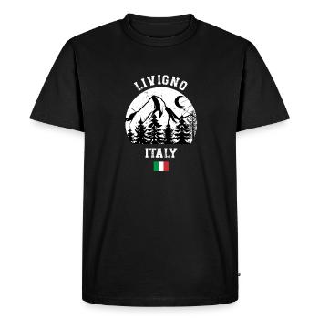 Station de ski de Livigno, Alpes italiennes, Souvenir Ski - T-shirt Premium bio Homme - noir - Devant - Nico (187cm)